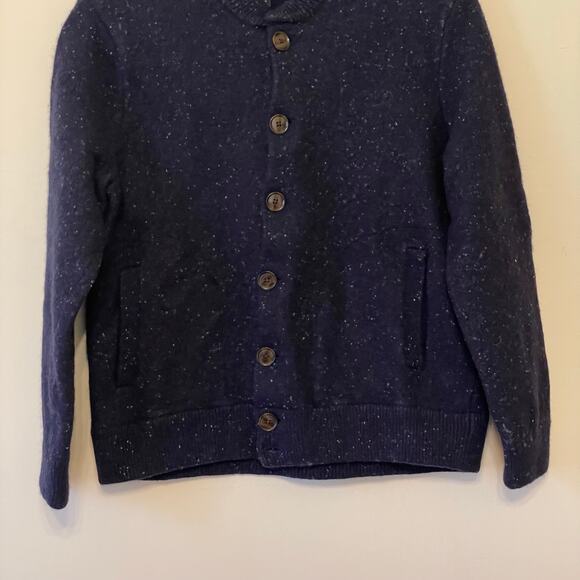 J.Crew L long sleeve cardigan button up lambs wool blue Corpcore elegant cozy - Picture 3 of 7